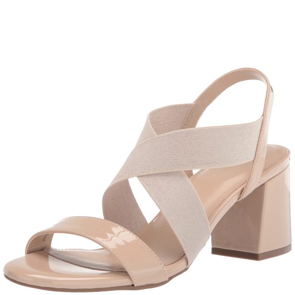 Anne Klein RESSA SANDAL,NATURAL/PLATINUM - Picture 1 of 1